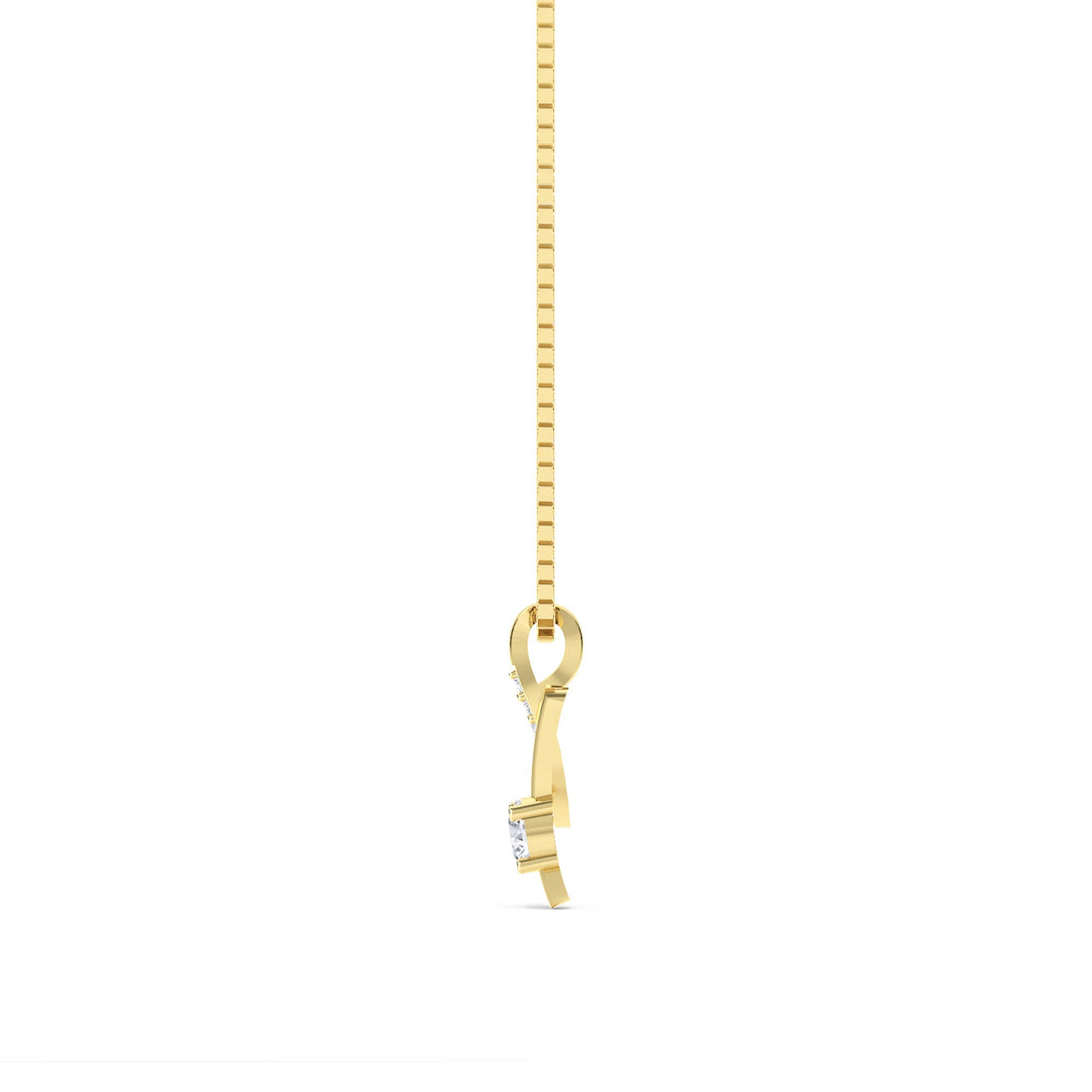 Curved Vine Diamond Pendant