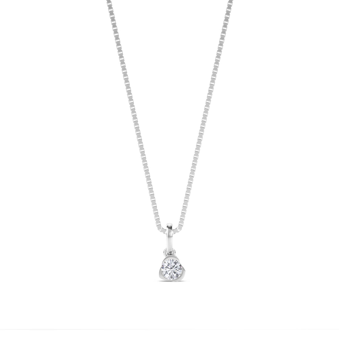 Round Bezel Solitaire Pendant (Silver) - image 1
