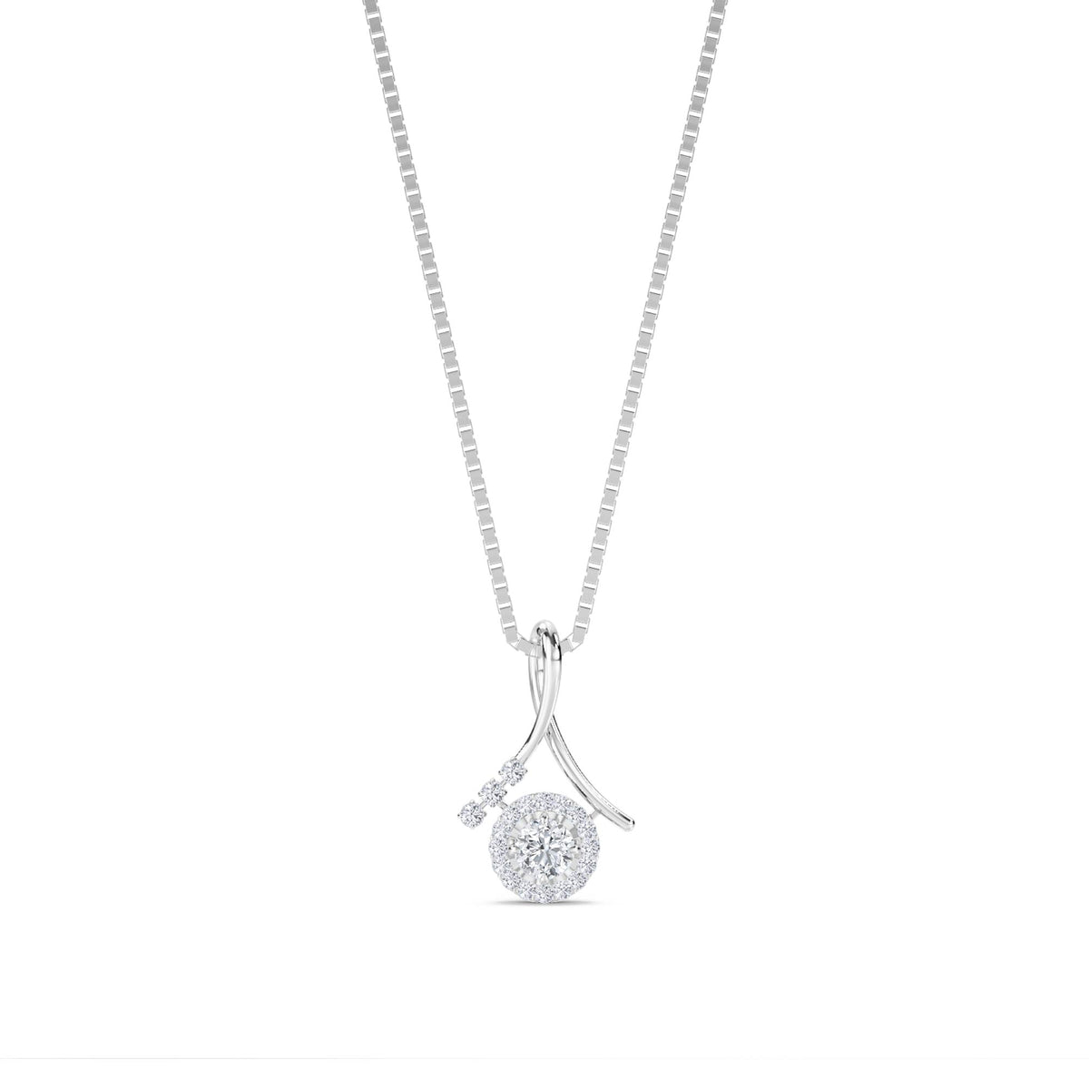 Ribbon Swirl Cluster Pendant (Silver) - image 1