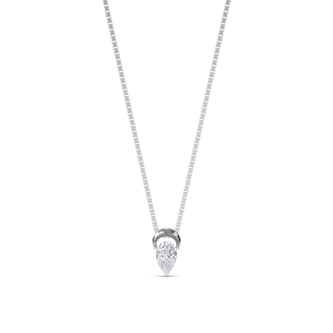 Pear Solitaire Drop Pendant (Silver) - image 1