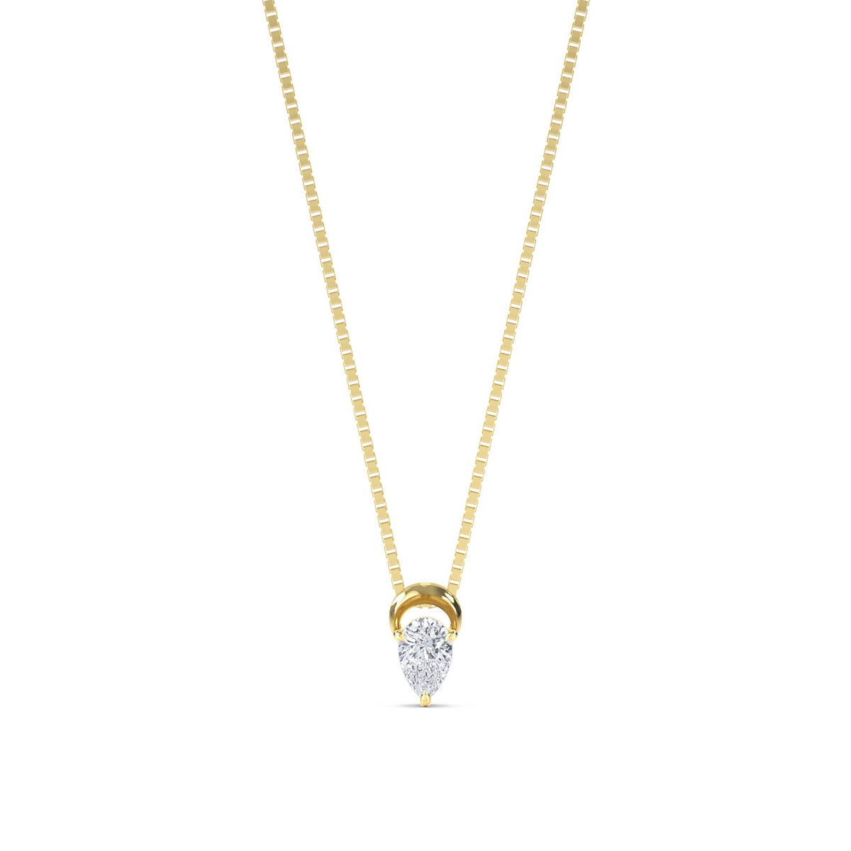 Pear Solitaire Drop Pendant - image 1