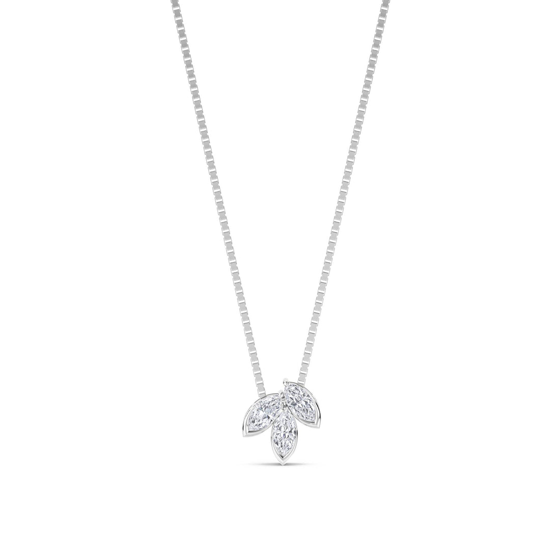 Triple Marquise Leaf Pendant (Silver) - image 1