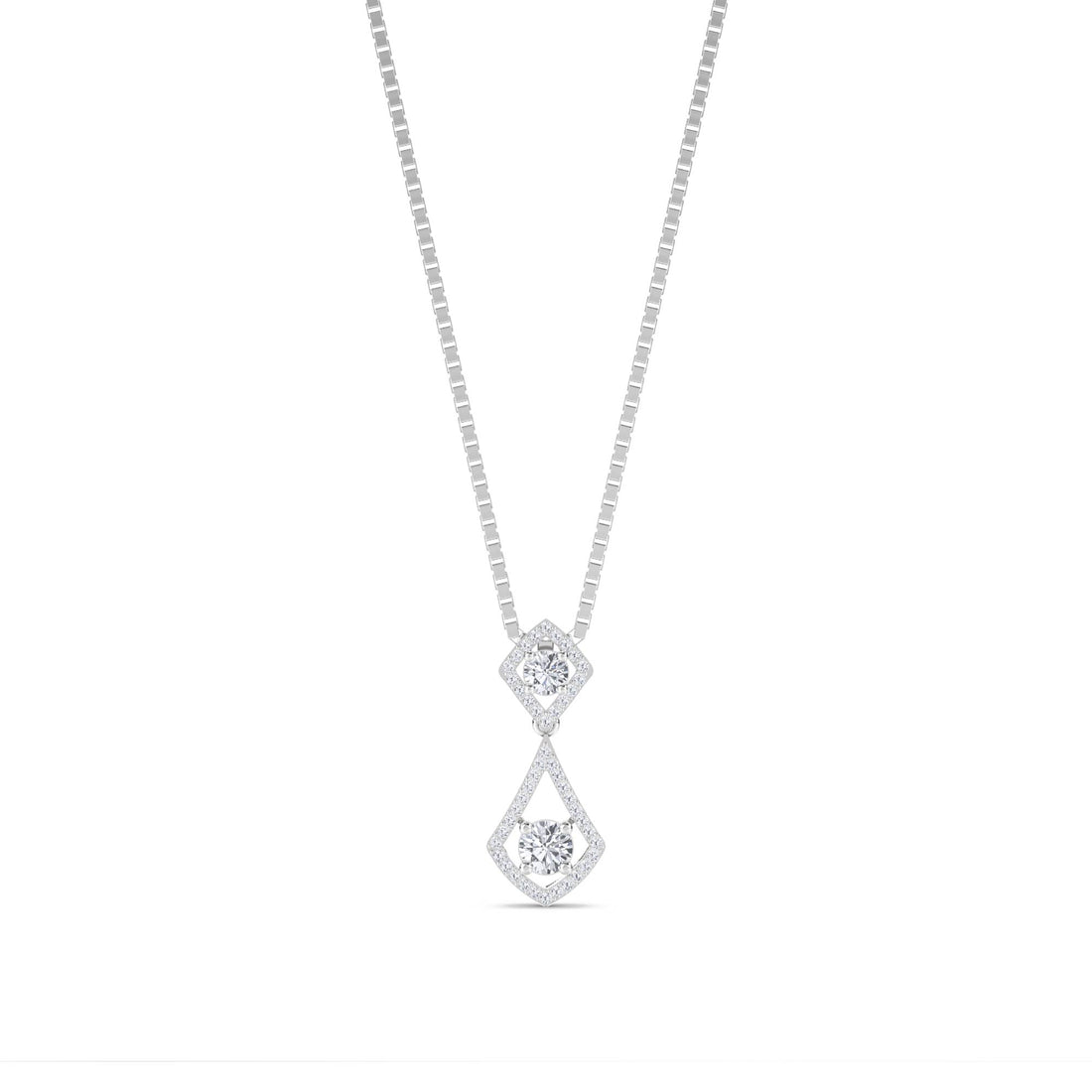 Double Kite Diamond Pendant (Silver) - image 1