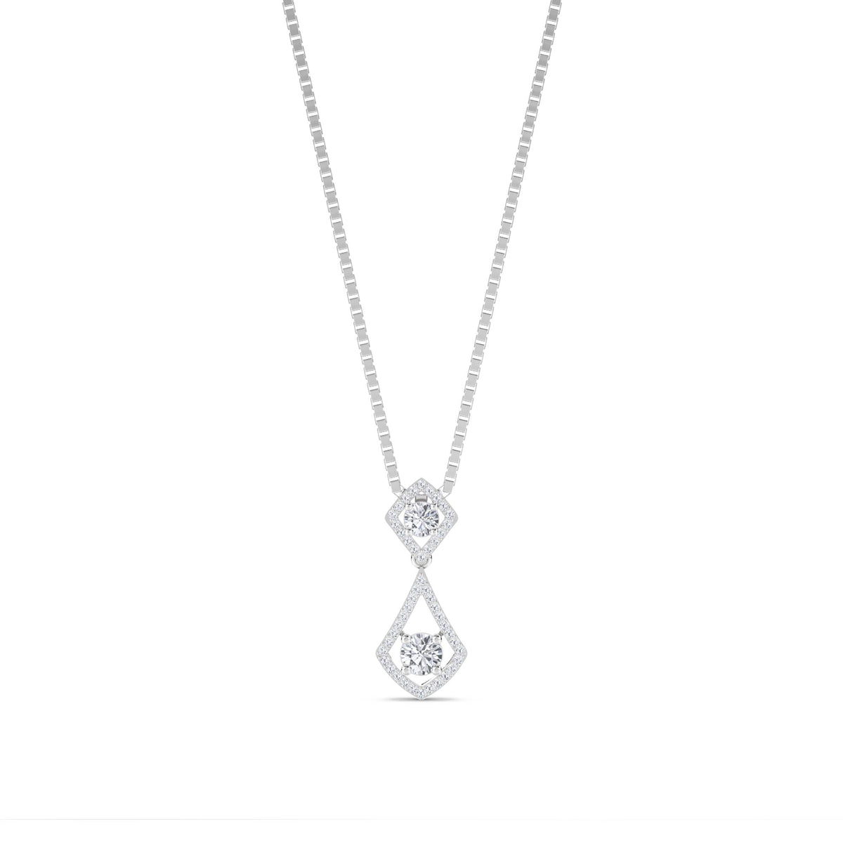 Double Kite Diamond Pendant (Silver) - image 1