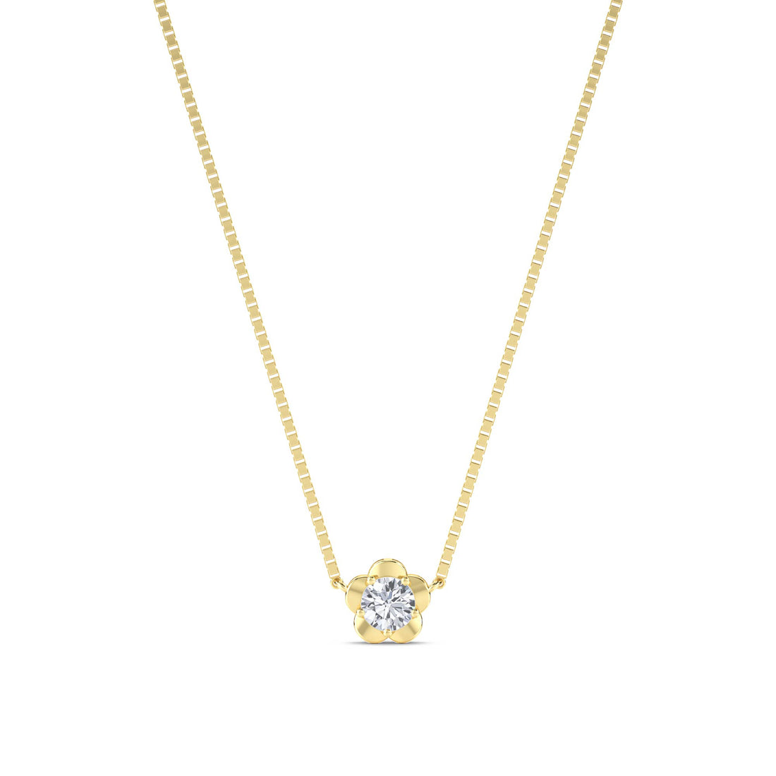 Round Flower Solitaire Pendant - image 1