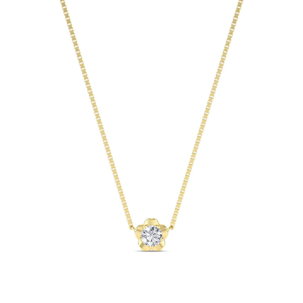 Round Flower Solitaire Pendant - image 1