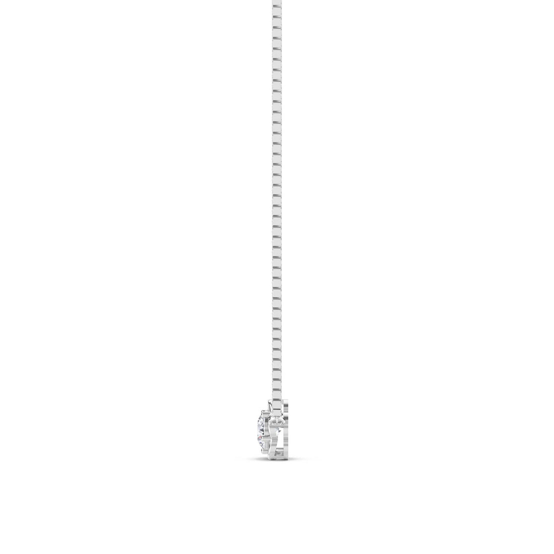 Round Flower Solitaire Pendant (Silver)
