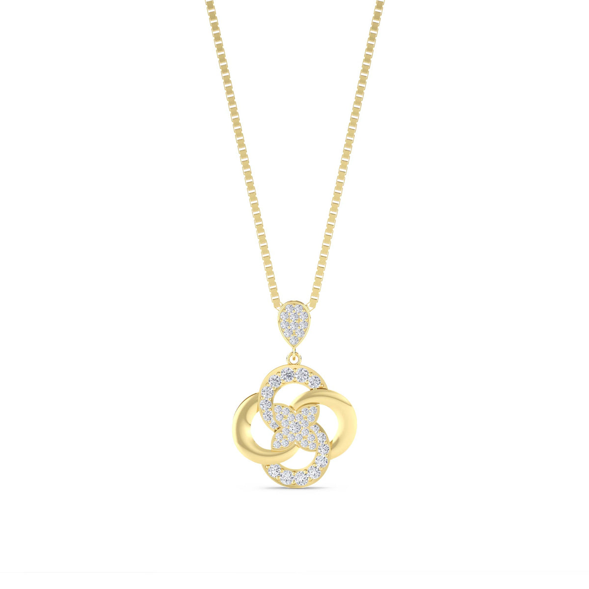 Interlocking Circles Diamond Pendant - image 1