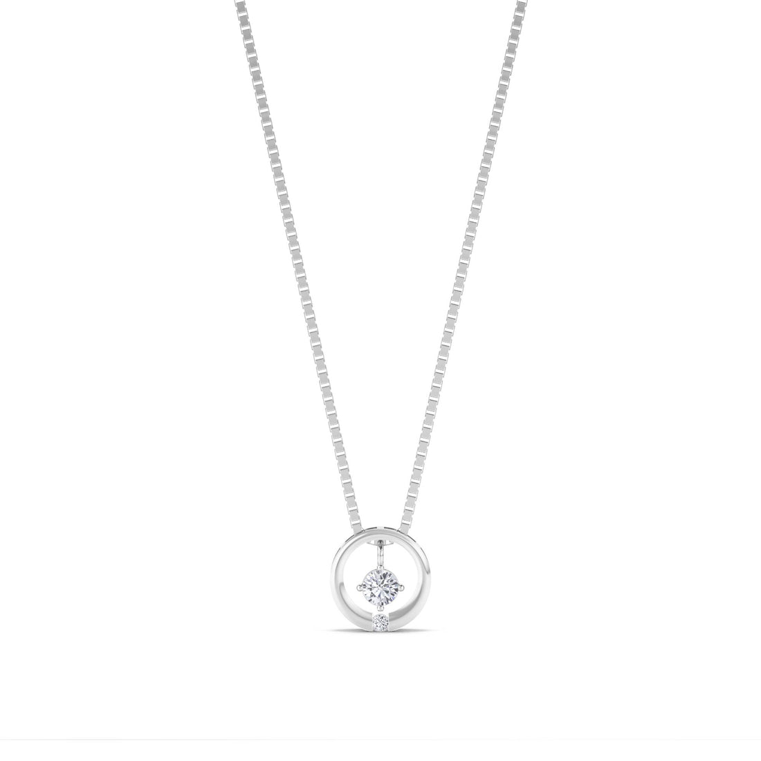 Open Circle Solitaire Pendant (Silver) - image 1