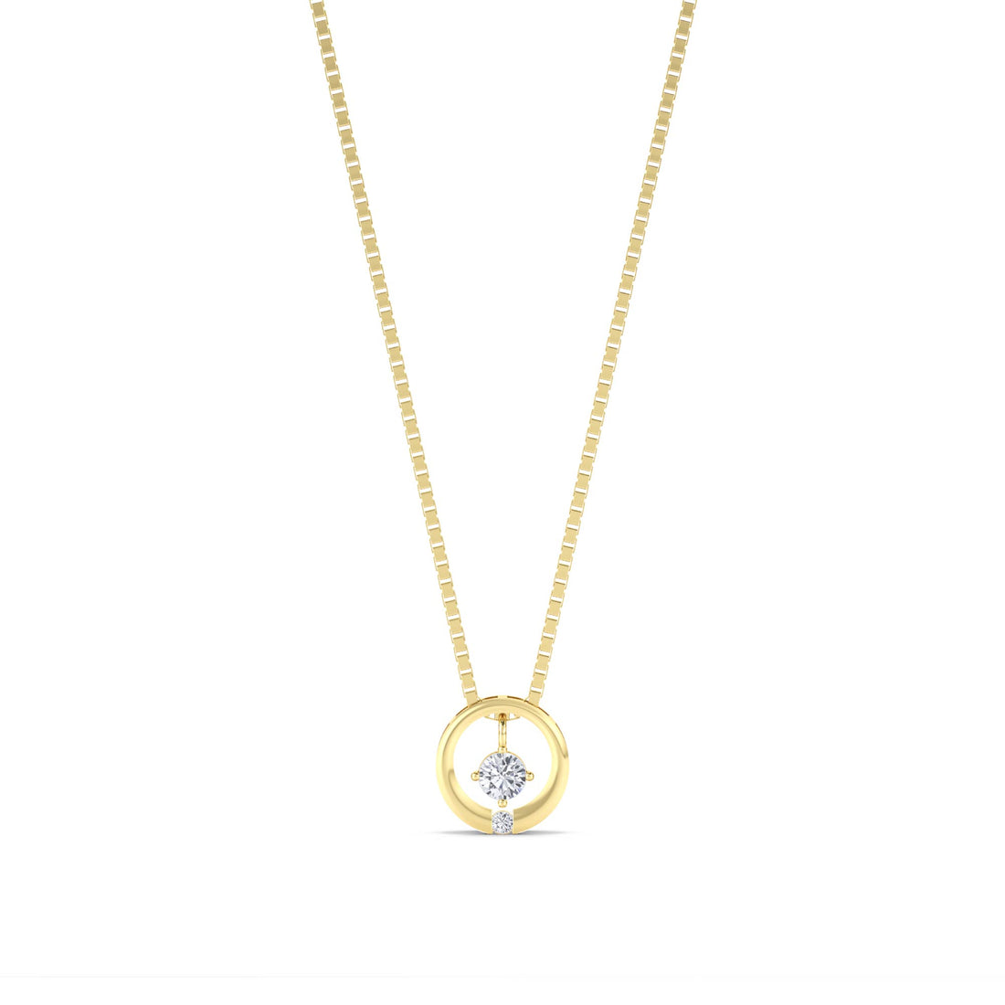 Open Circle Solitaire Pendant - image 1
