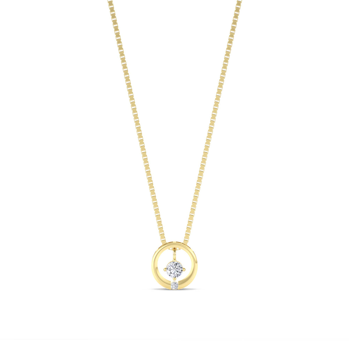 Open Circle Solitaire Pendant - image 1