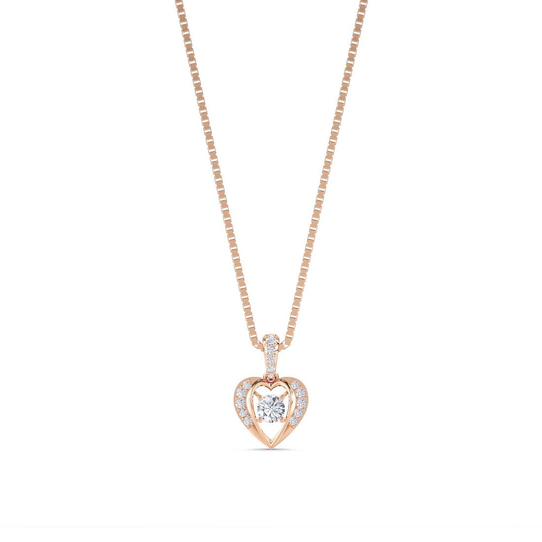 Heart Solitaire Halo Pendant