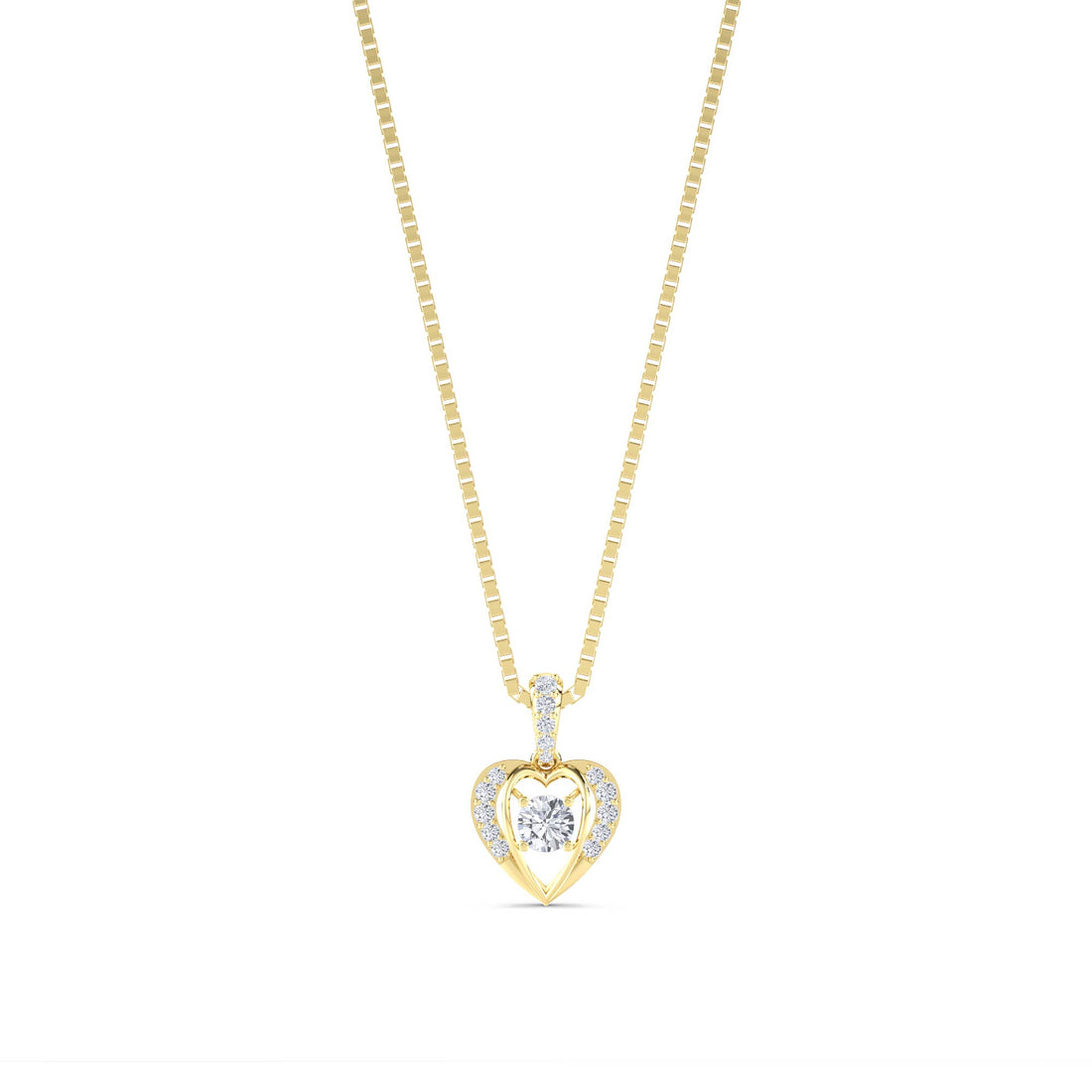 Heart Solitaire Halo Pendant - image 1