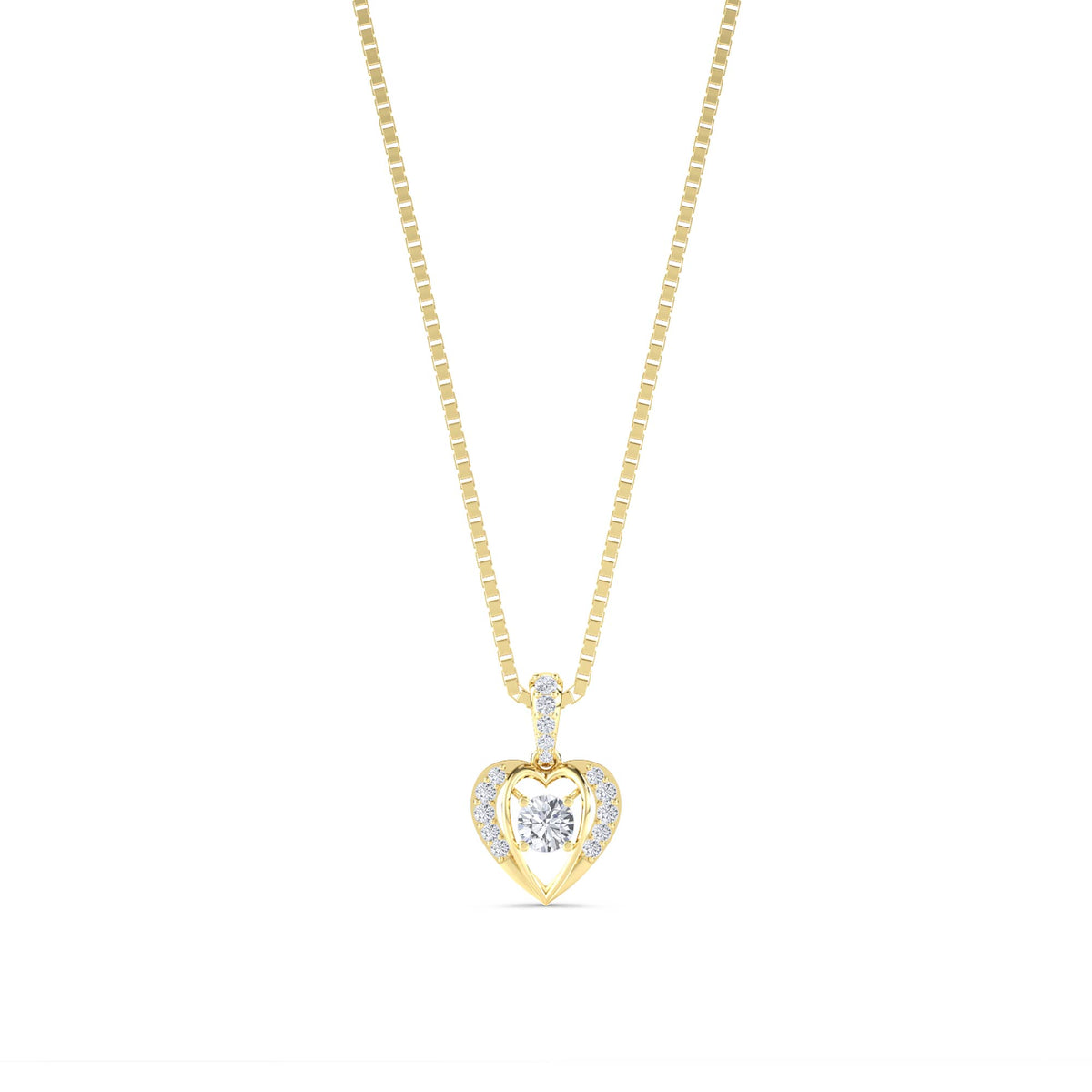 Heart Solitaire Halo Pendant - image 1