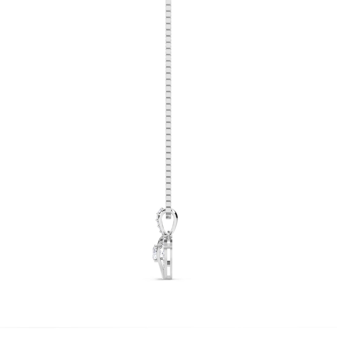 Heart Solitaire Halo Pendant (Silver)