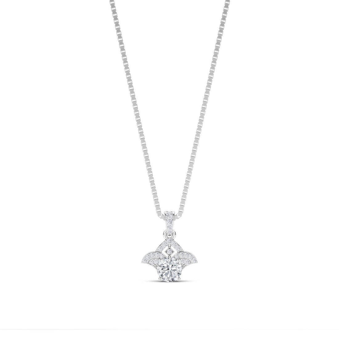 Fleur Diamond Cluster Pendant (Silver) - image 1