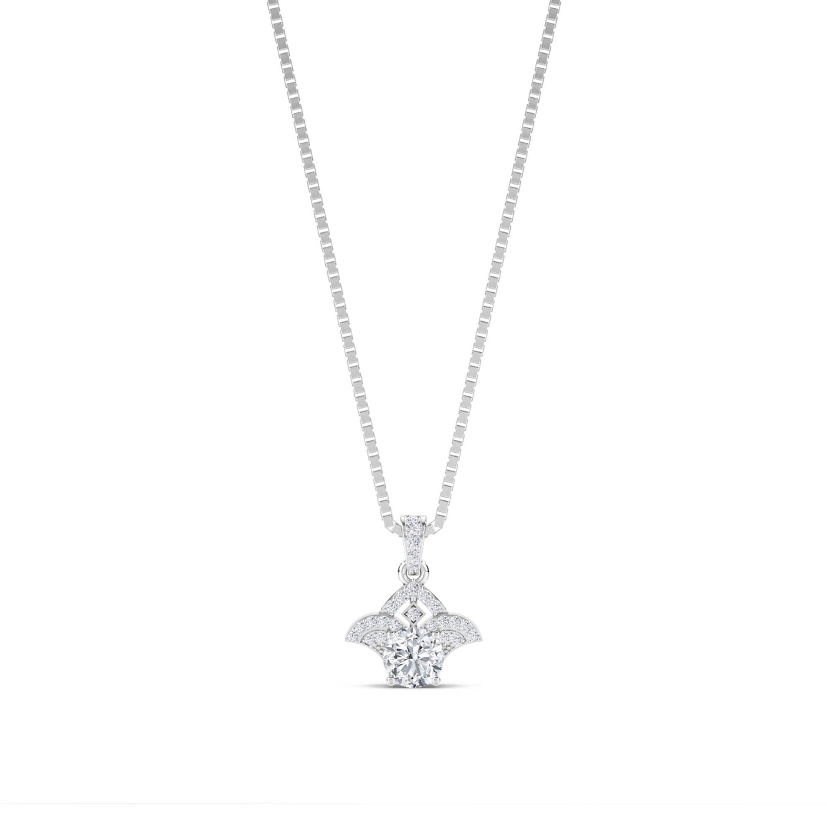 Fleur Diamond Cluster Pendant (Silver) - image 1