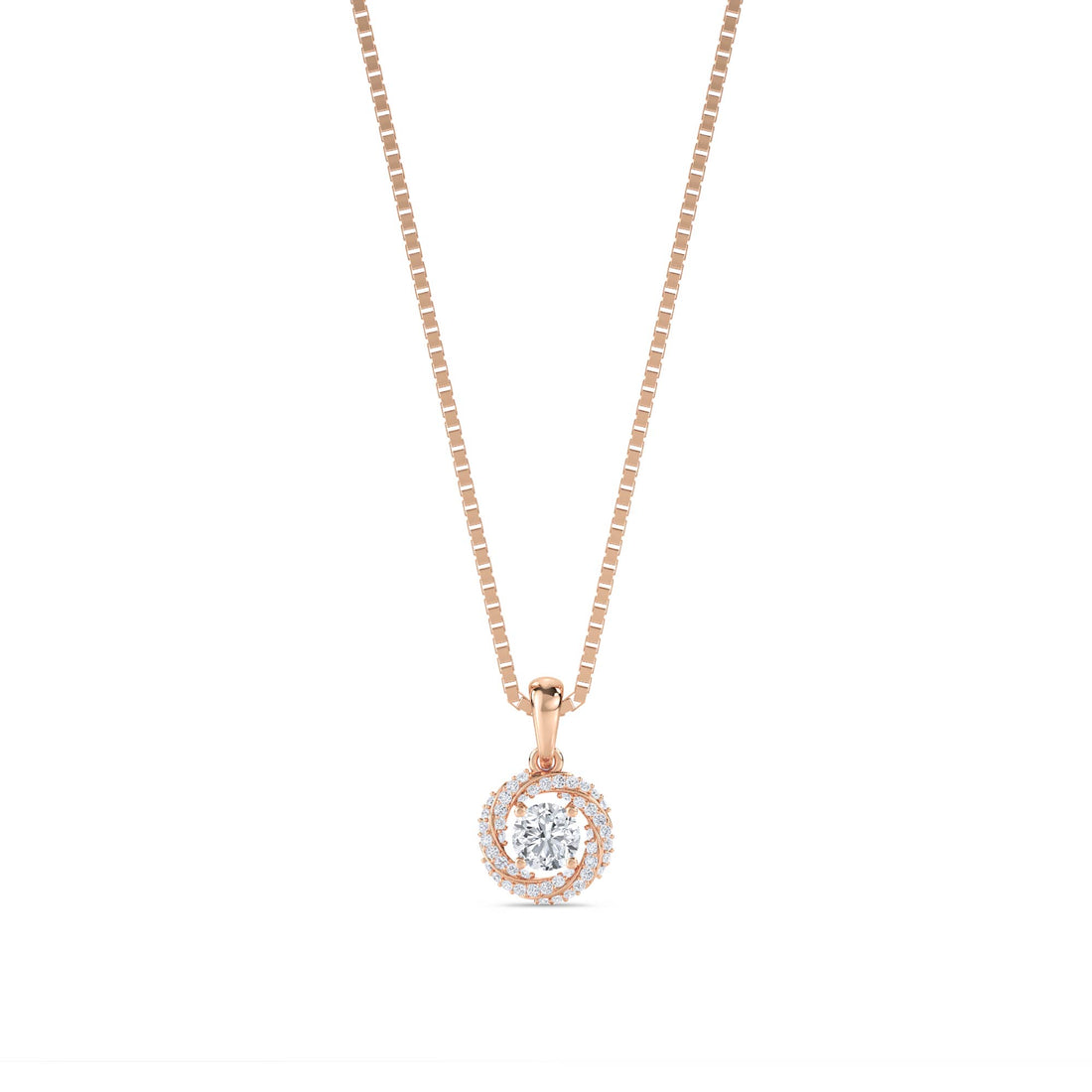 Round Swirl Halo Pendant