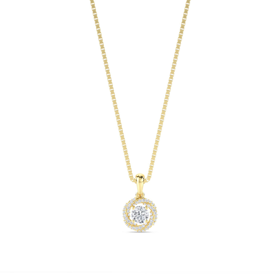 Round Swirl Halo Pendant - image 1