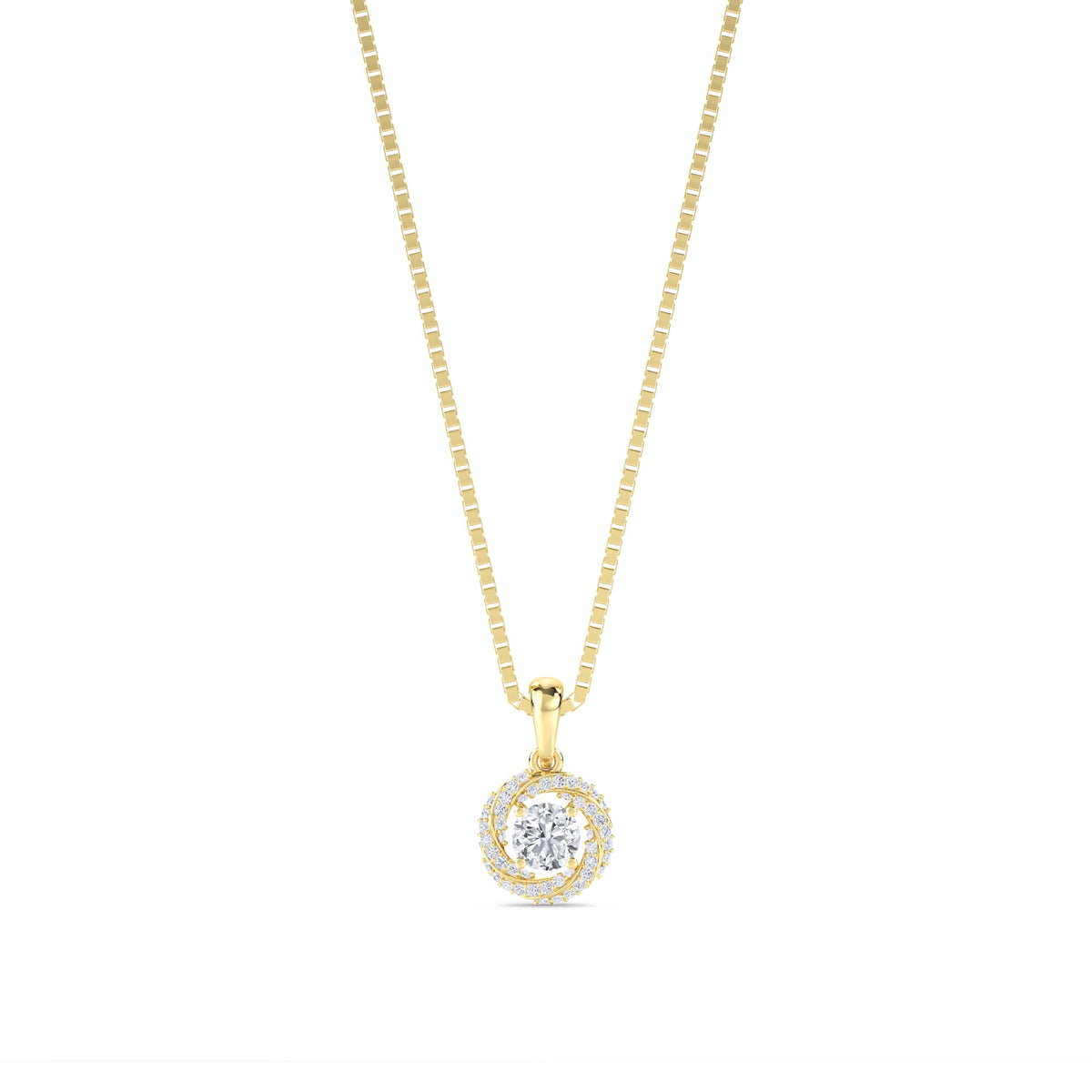 Round Swirl Halo Pendant - image 1