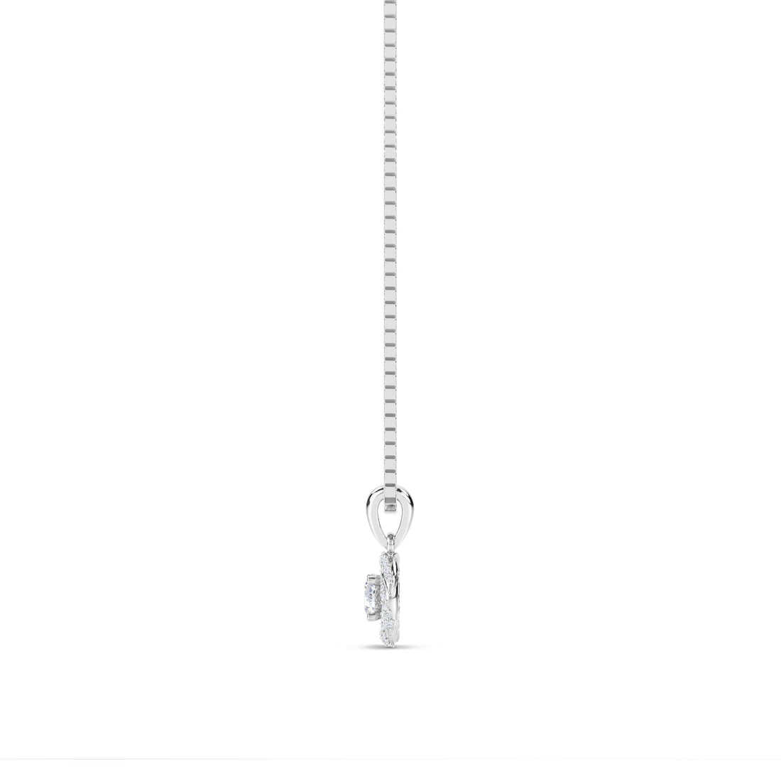 Round Swirl Halo Pendant (Silver)
