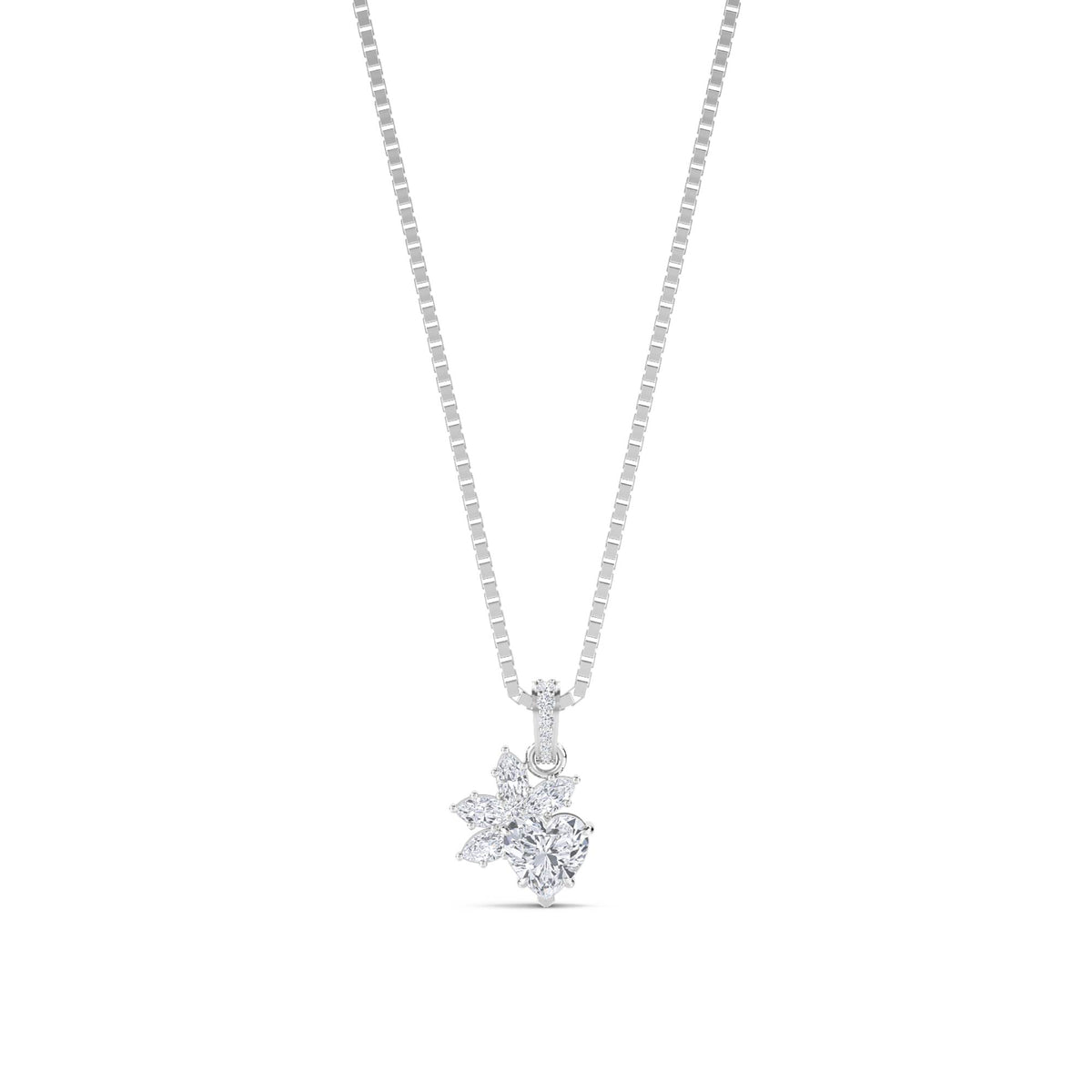 Mixed Cut Cluster Pendant (Silver) - image 1
