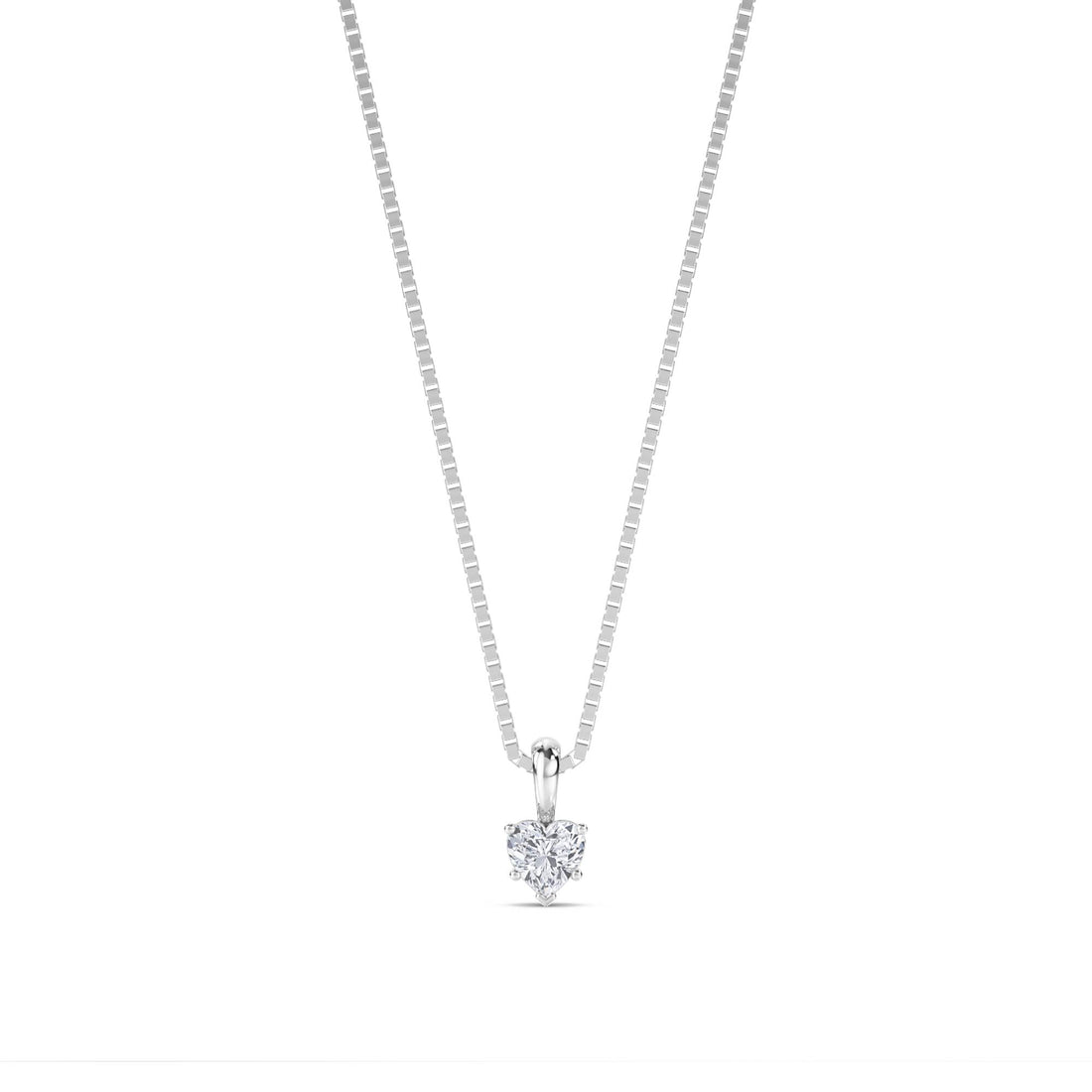 Heart Solitaire Pendant (Silver) - image 1