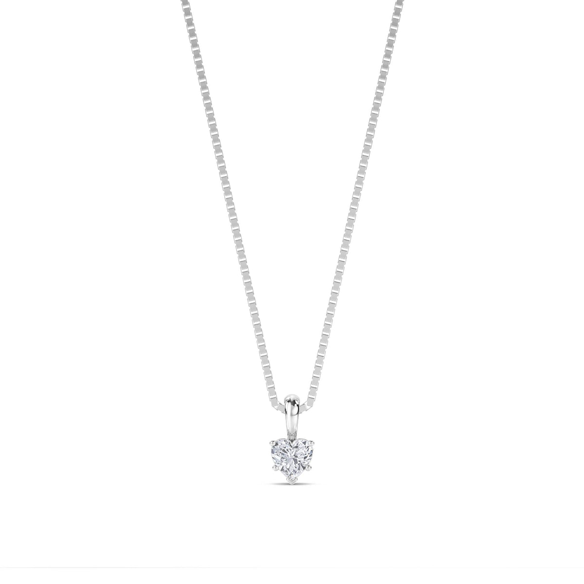 Heart Solitaire Pendant (Silver) - image 1