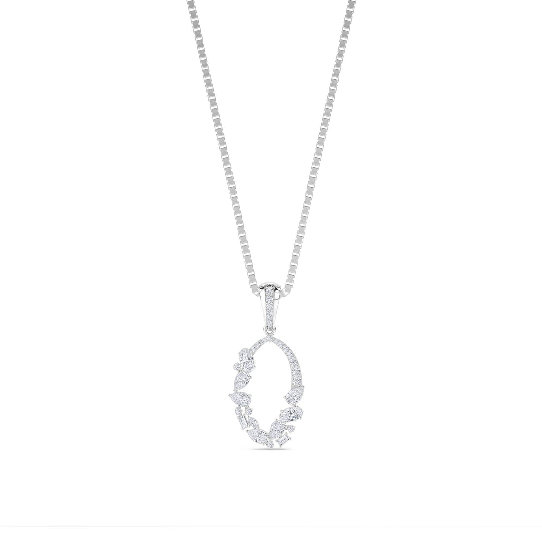 Marquise Oval Wreath Pendant (Silver) - image 1