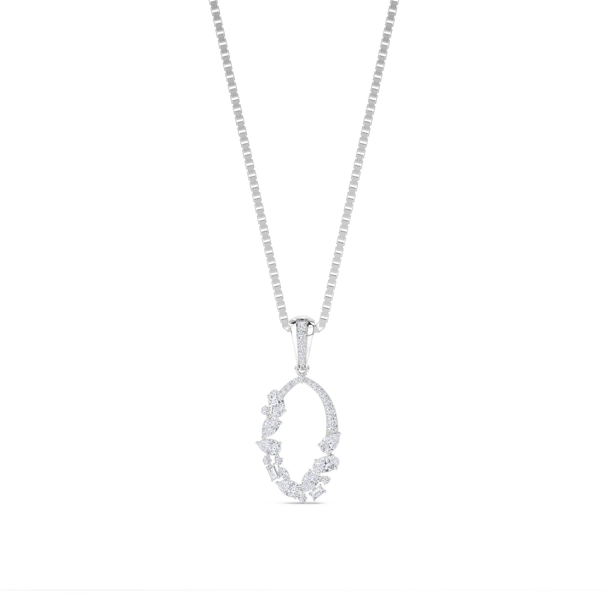 Marquise Oval Wreath Pendant (Silver) - image 1