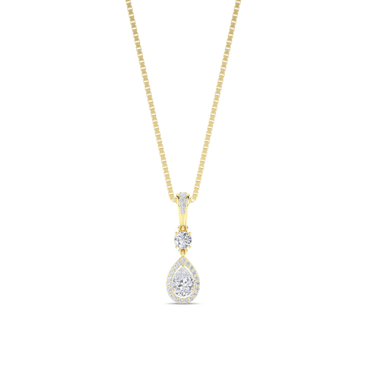 Pear Halo Drop Pendant - image 1