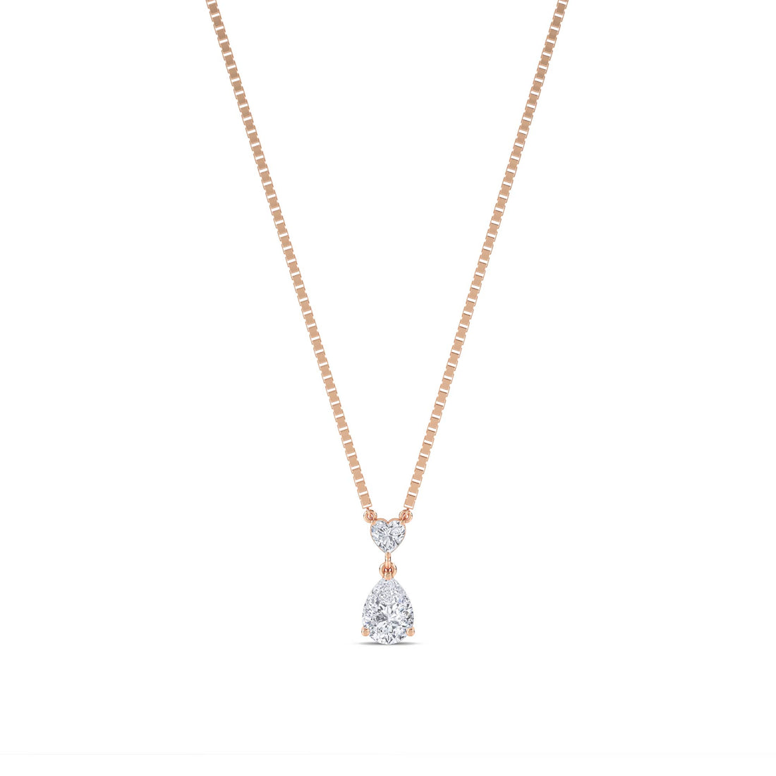 Heart Pear Two Stone Pendant