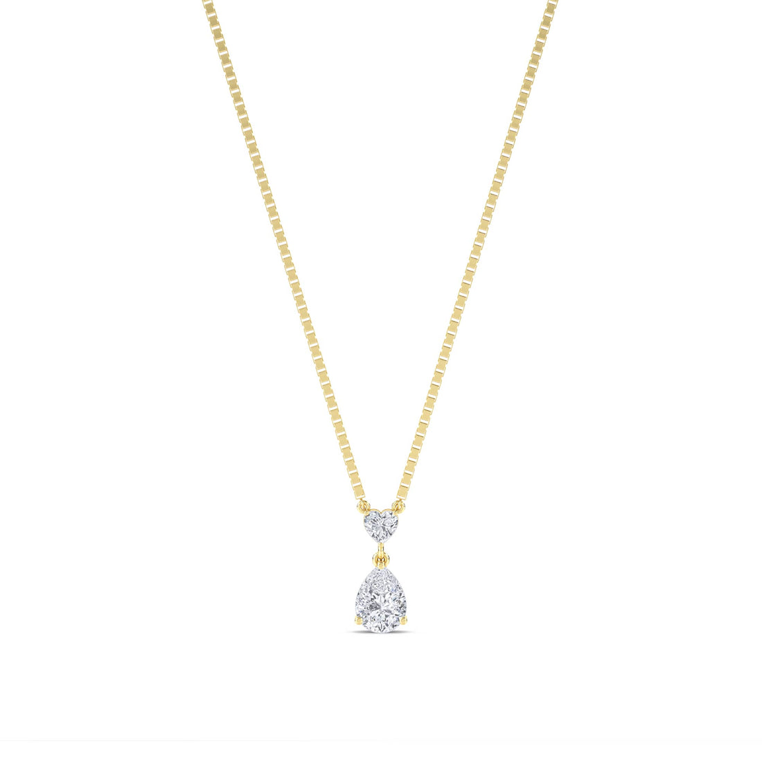 Heart Pear Two Stone Pendant - image 1