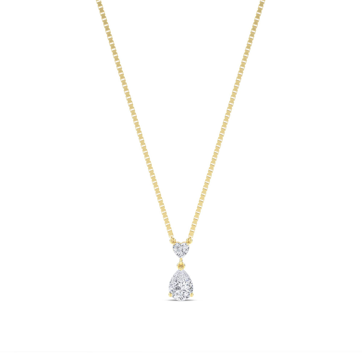 Heart Pear Two Stone Pendant - image 1