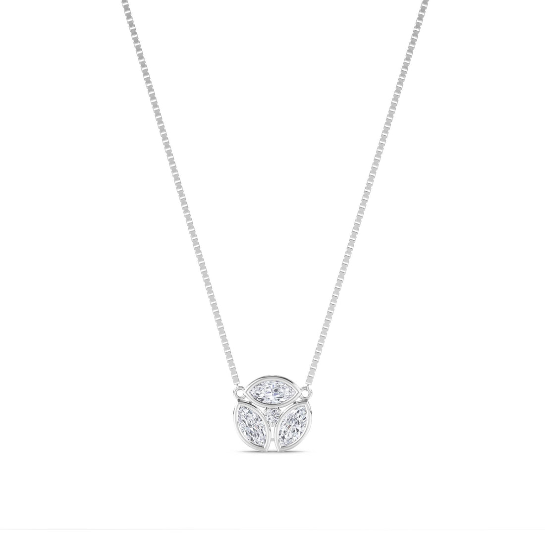 Marquise Trio Cluster Pendant (Silver) - image 1