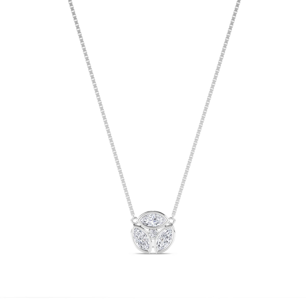 Marquise Trio Cluster Pendant (Silver) - image 1