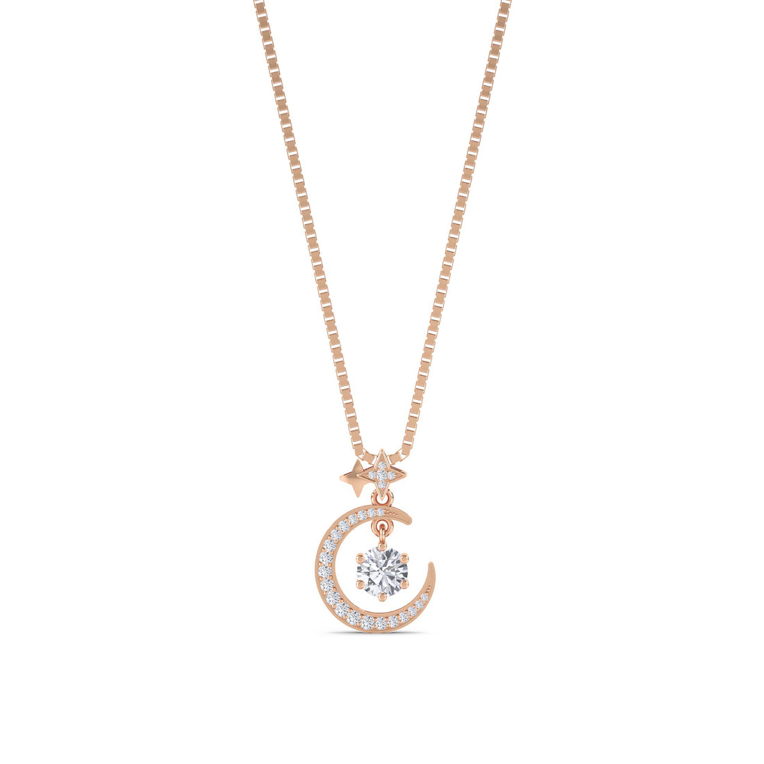Crescent Moon Star Pendant