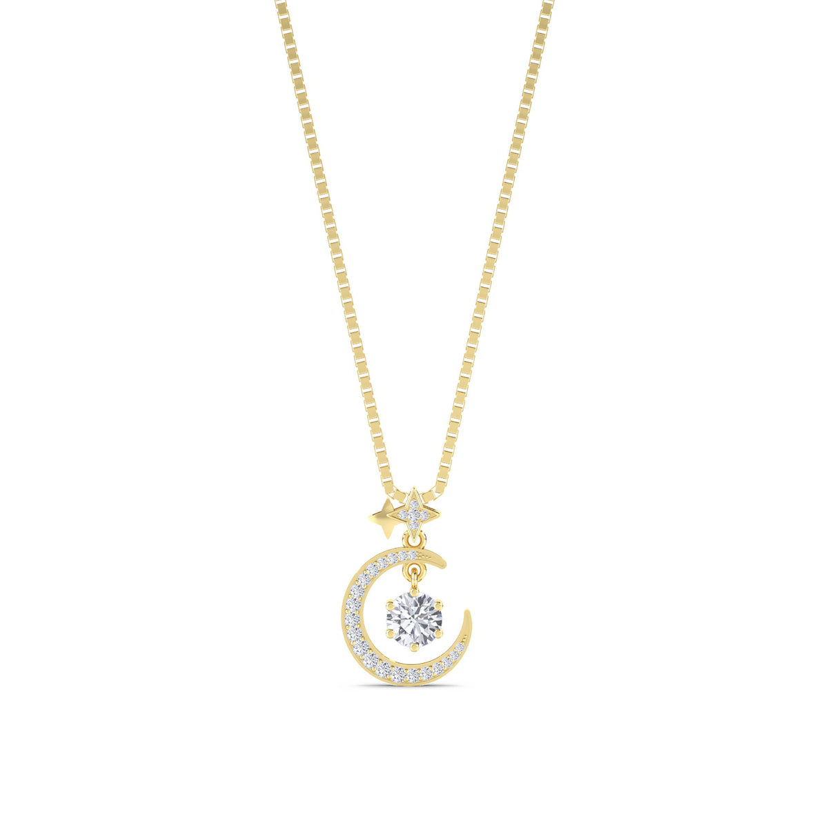 Crescent Moon Star Pendant - image 1