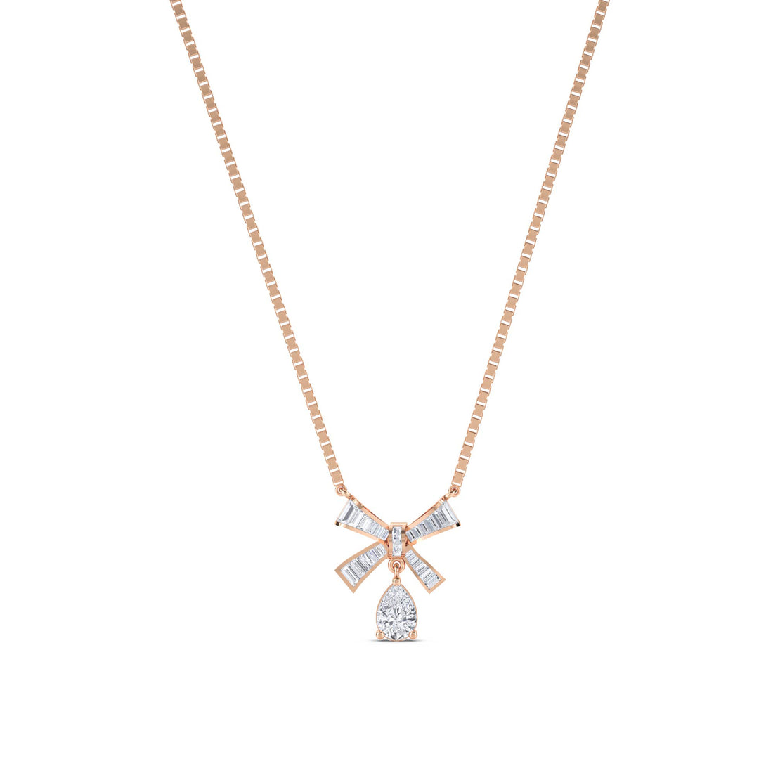 Baguette Bow Drop Pendant