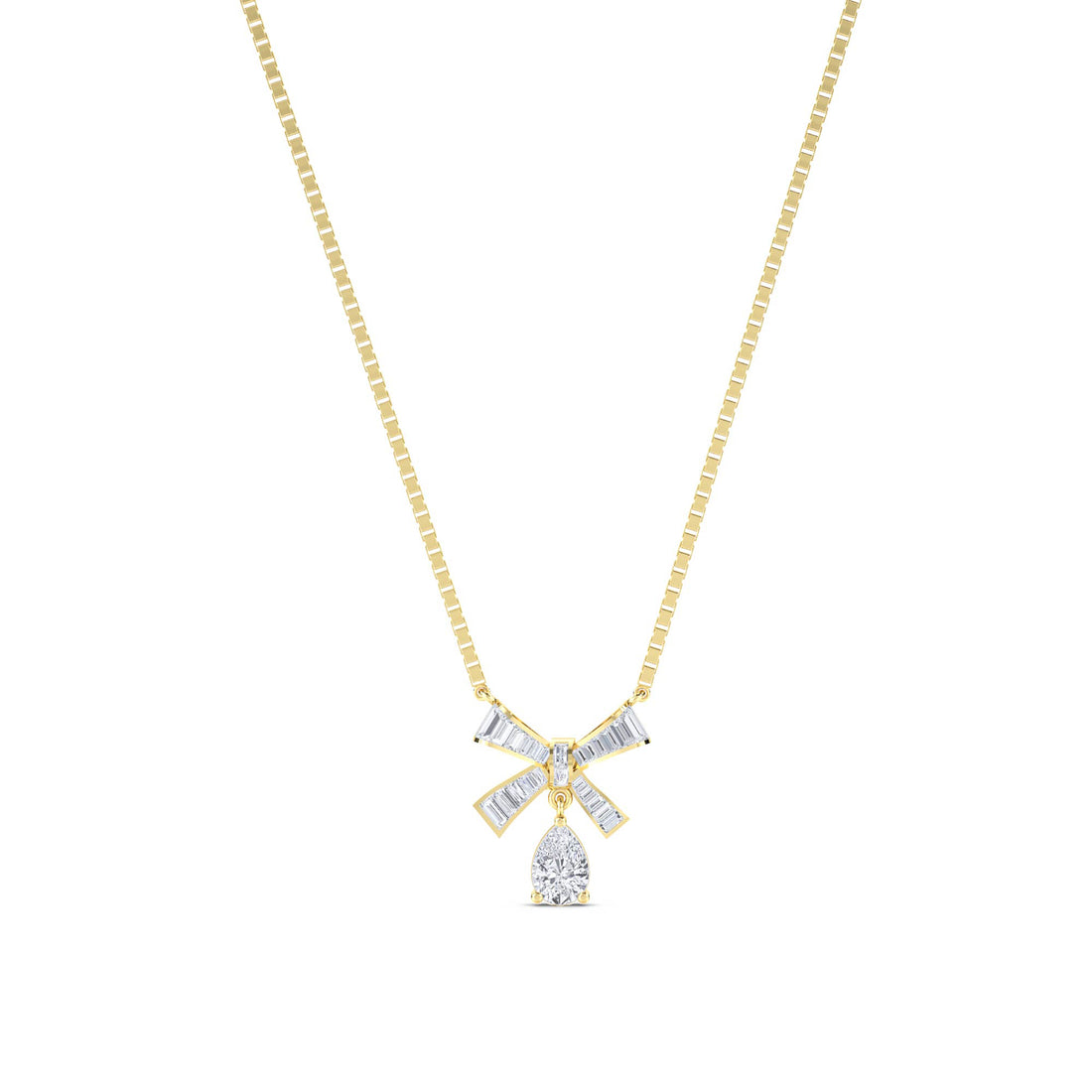 Baguette Bow Drop Pendant - image 1