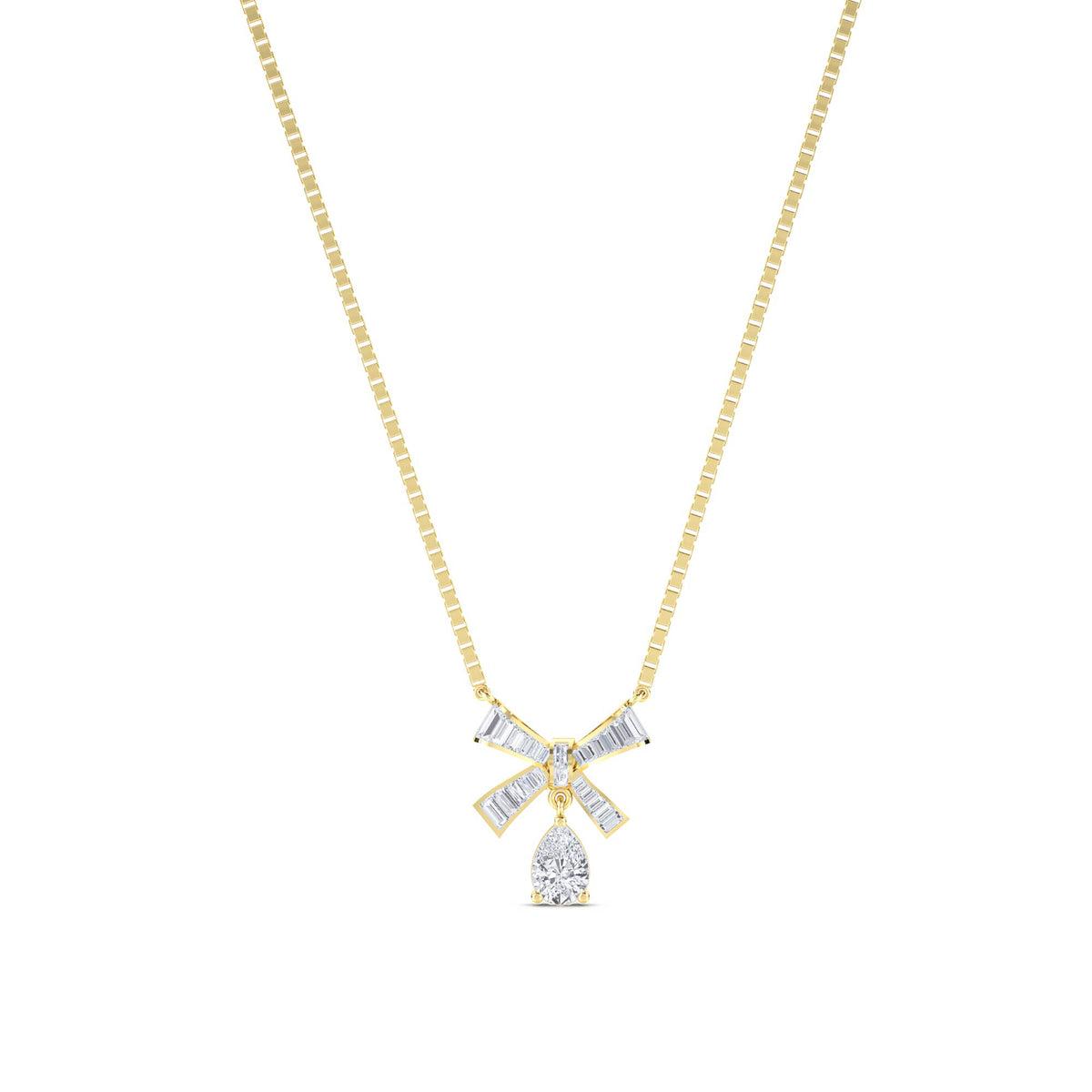 Baguette Bow Drop Pendant - image 1
