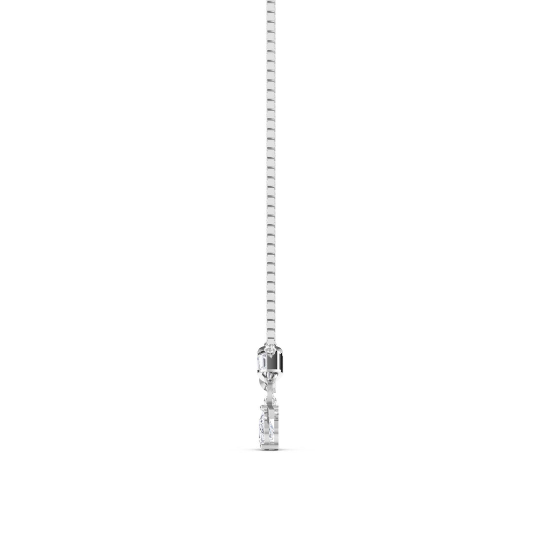 Baguette Bow Drop Pendant (Silver)