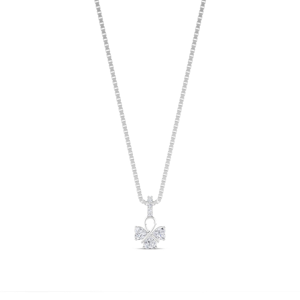 Marquise Bow Pendant (Silver) - image 1