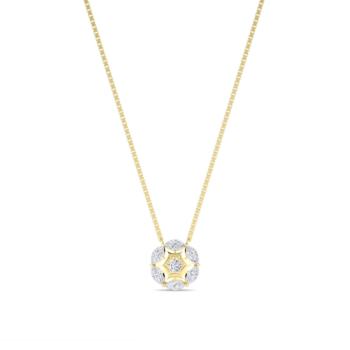Round Marquise Cluster Pendant - image 1