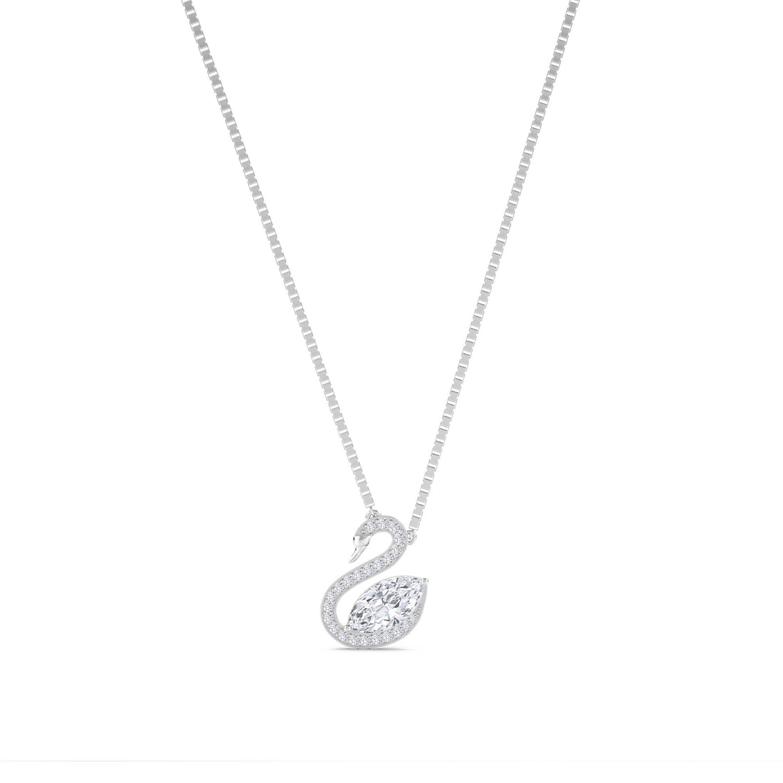 Swan Diamond Pendant (Silver) - image 1