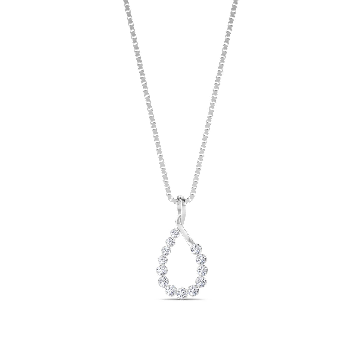 Open Teardrop Pendant (Silver) - image 1