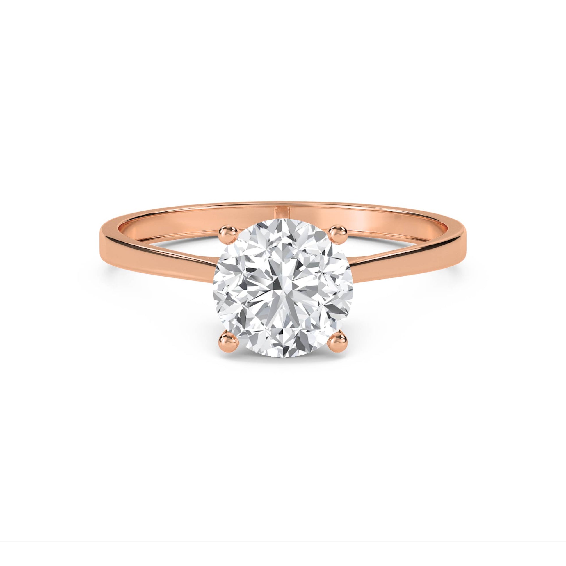 Classic Round Solitaire Ring - Rose Gold - Pose 1
