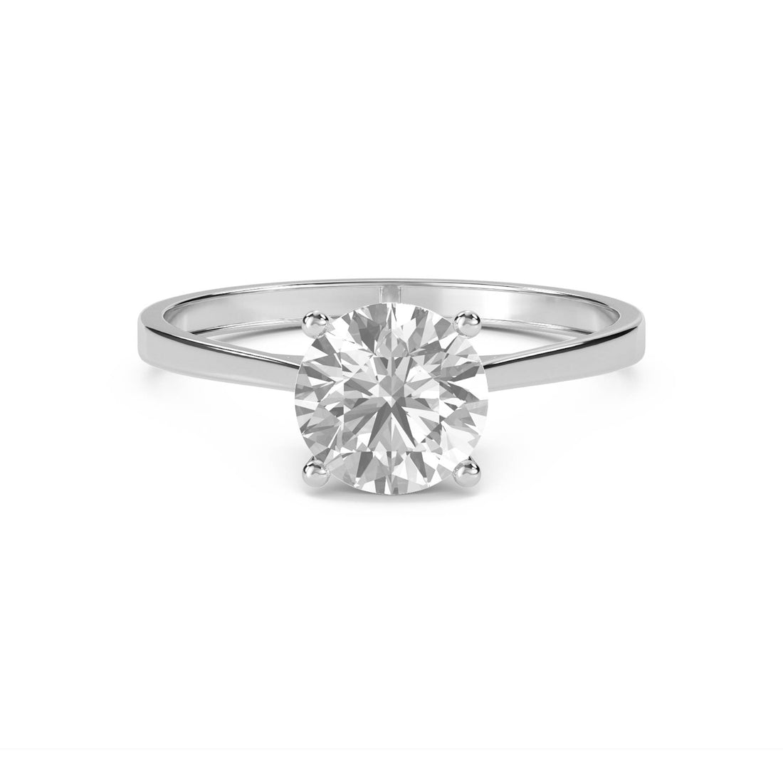 Lab Grown Diamond Solitaire Engagement Ring with Round Brilliant Cut (Silver) - image 1