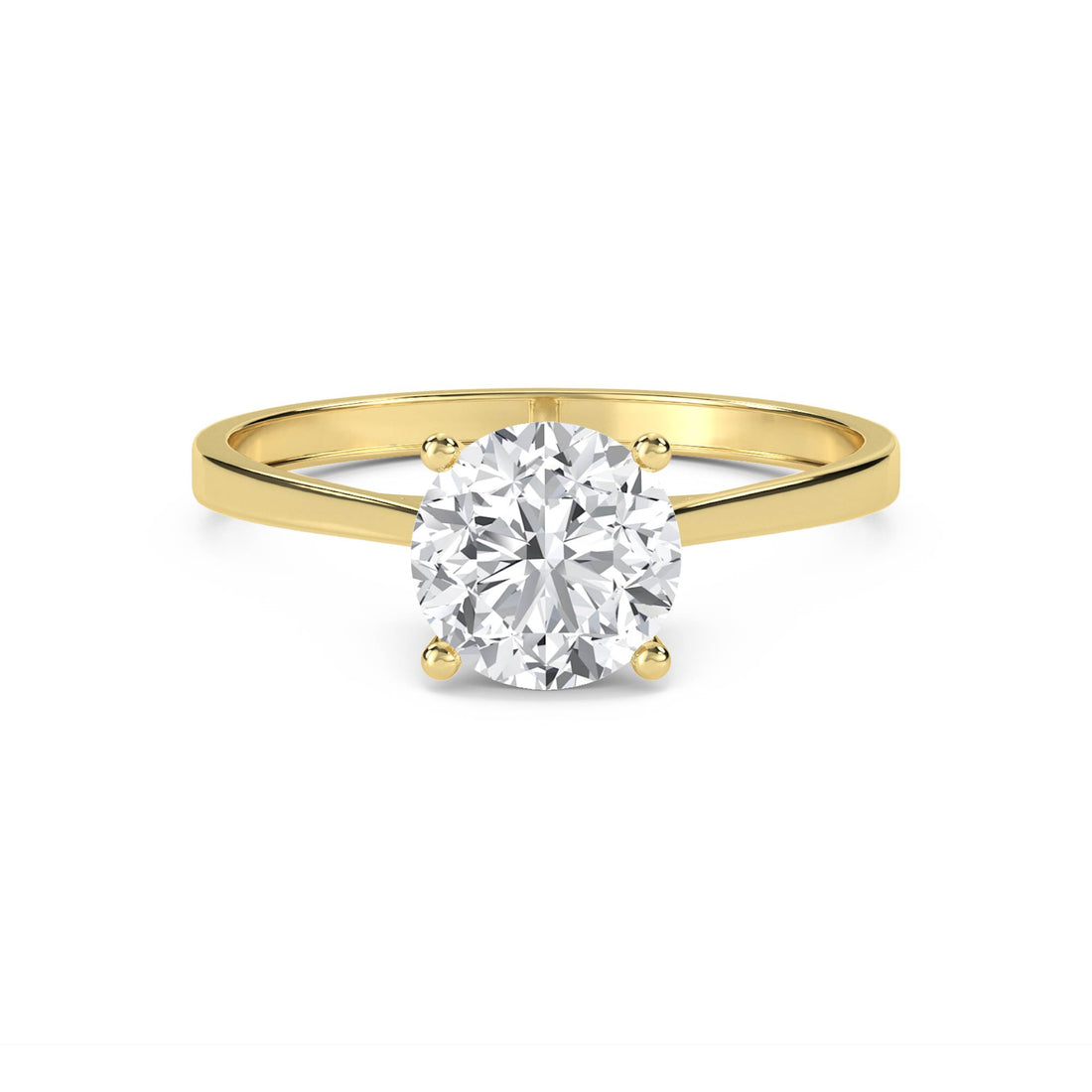 Classic Round Solitaire Ring - Yellow Gold - Pose 1