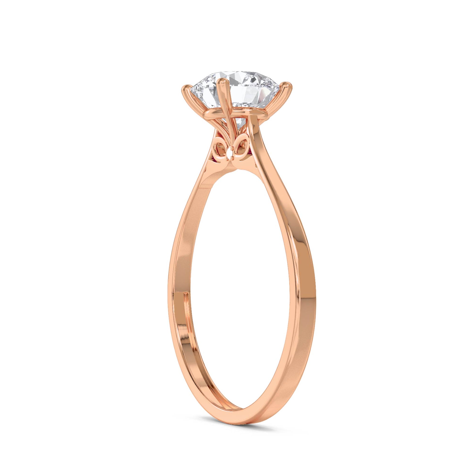 Classic Round Solitaire Ring - Rose Gold - Pose 2